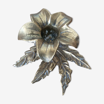 Bougeoir fleur en bronze doré