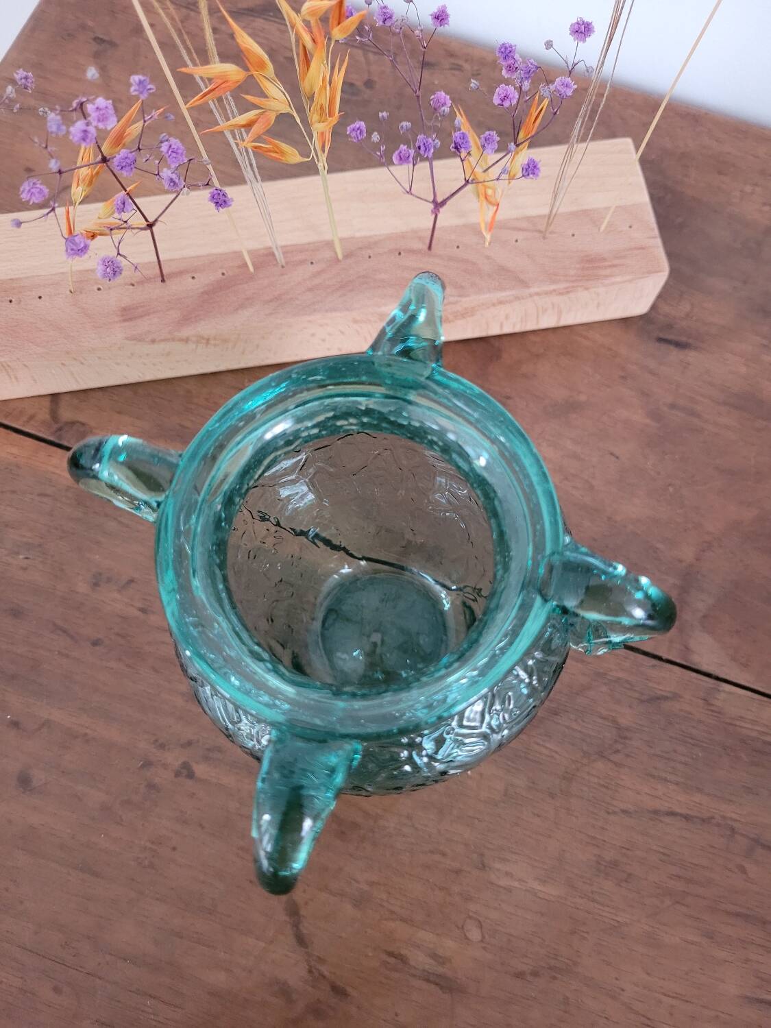 Small glass vase with 4 handles
