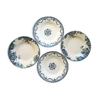 Set de 4 assiettes creuses dépareillées Terre de Fer