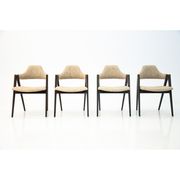 Four beige chairs, model compass, designed by K. Kristiansen, Denmark, 1960