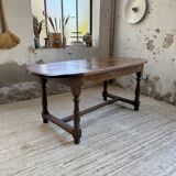 19th century oval solid oak table