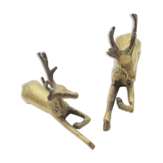 Lot of 2 brass deer