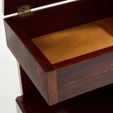 Art Deco Modernist Rosewood Brass Sewing Cabinet circa 1940