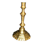 Antique 18th-century octagonal cut-out bronze candlestick in the Louis XIV style.
