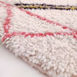 Moroccan Berber carpet beni ouarain ecru with colorful patterns 290x206cm