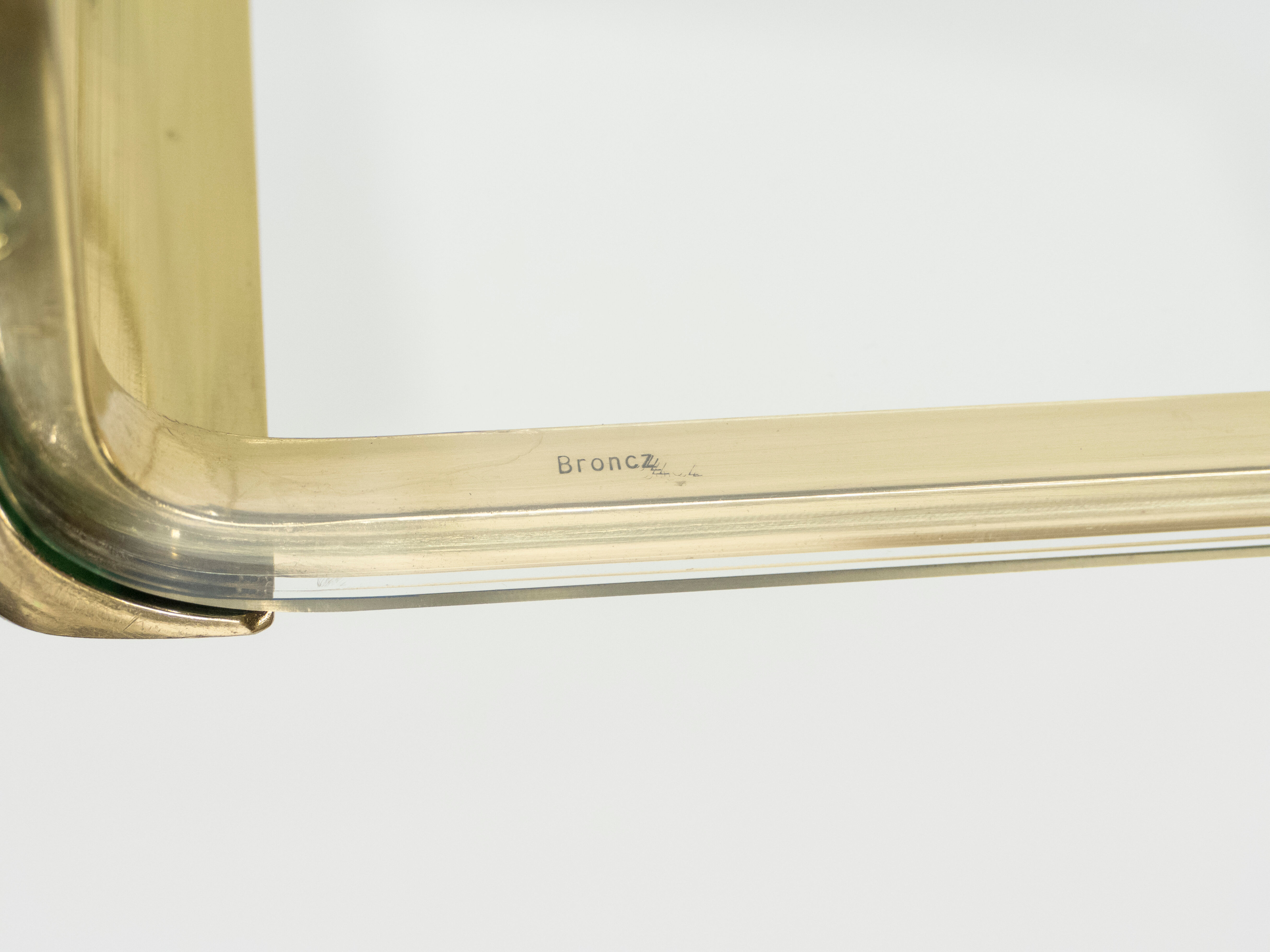 Gilded brass coffee table edited, numbered and signed Broncz