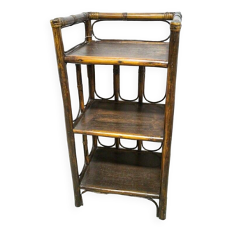 Small rattan and wood shelf