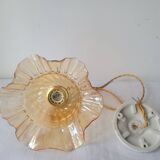 Amber glass pendant light