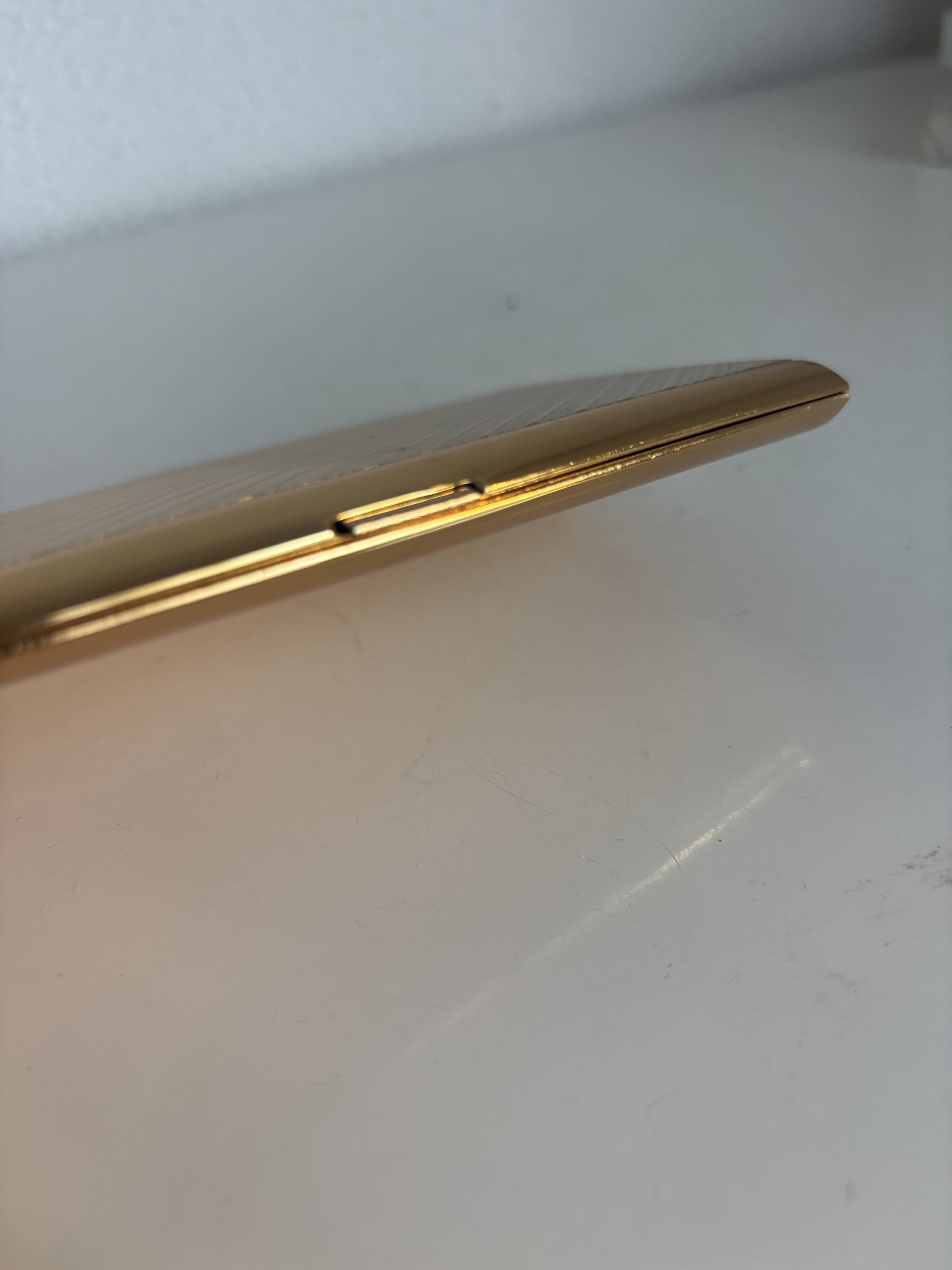 Vintage 1960s gold-plated cigarette case from France - 13 x 10 cm