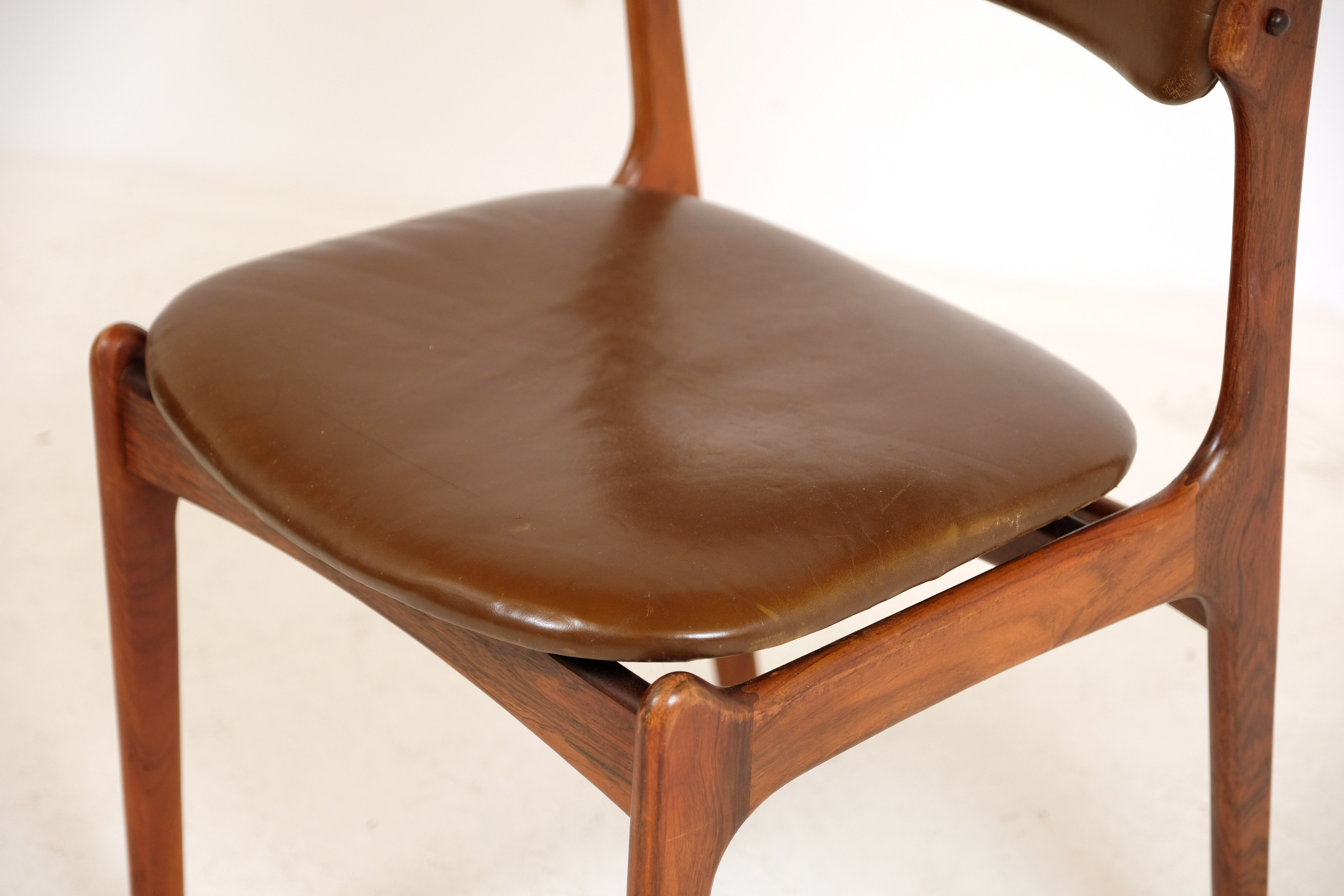 Rosewood and leather chair by Erik Buch for Oddense Maskinsnedkeri 1960