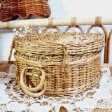 Decorative wicker suitcase