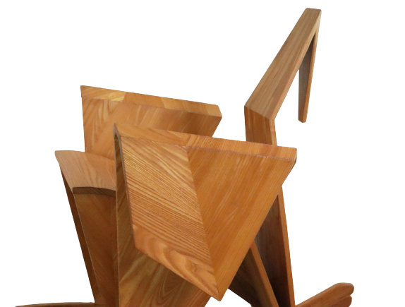 Sculptural rocking chair origami bird
