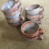 Series of 9 cups of sandstone