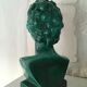 Bust woman 1950 green ceramic