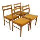 Set of 4 Scandinavian beech chairs, Sweden, 1960