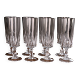 8 flûtes à champagne, modèle "Louvre" Cristal d'Arques