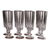 8 flûtes à champagne, modèle "Louvre" Cristal d'Arques
