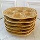 Set of 6 digoin Sarreguemines oyster plates in mustard yellow slurry