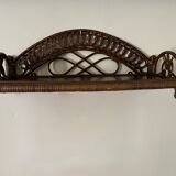 Brown rattan wall shelf