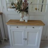 Small Louis Philippe sideboard of beautiful craftsmanship re-enchanted in pearl gray.