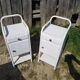 Pair Old Chevet Table De Nuit Internat Caisson - Vintage White Metal Drawer