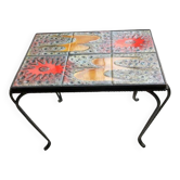 Table de salon en fer forgé et céramique