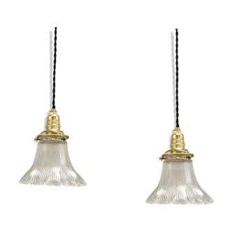 Pair of Holophane bell suspensions