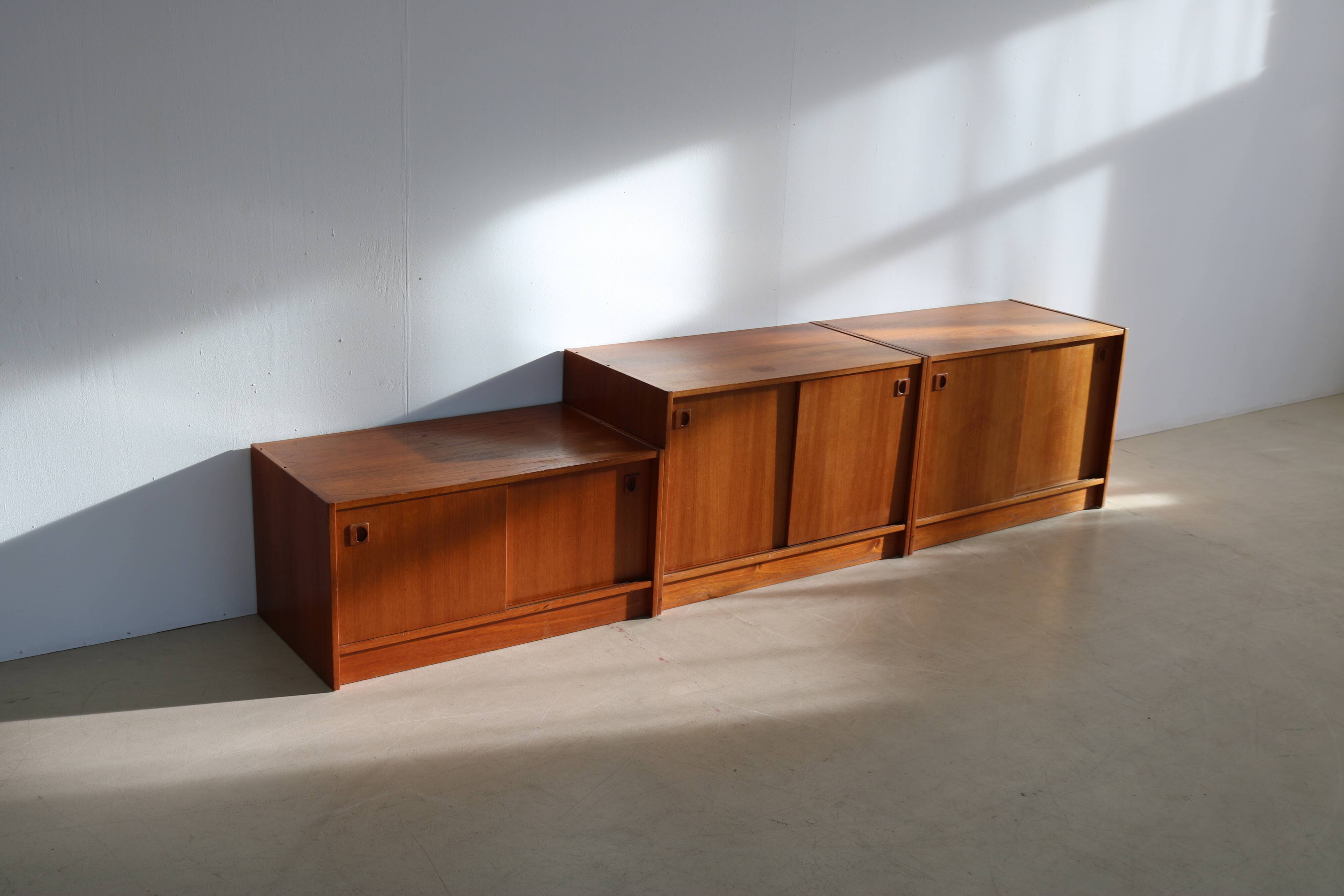 Vintage set of 2 teak cabinets