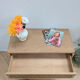Vintage oak and rattan chest of drawers