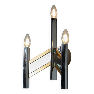 Sciolari Chrome and brass plated Wall Lamp, 1970s