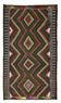 Turkish Kilim Yuruk Vintage 169x300 cm Geometric Green Red Yellow