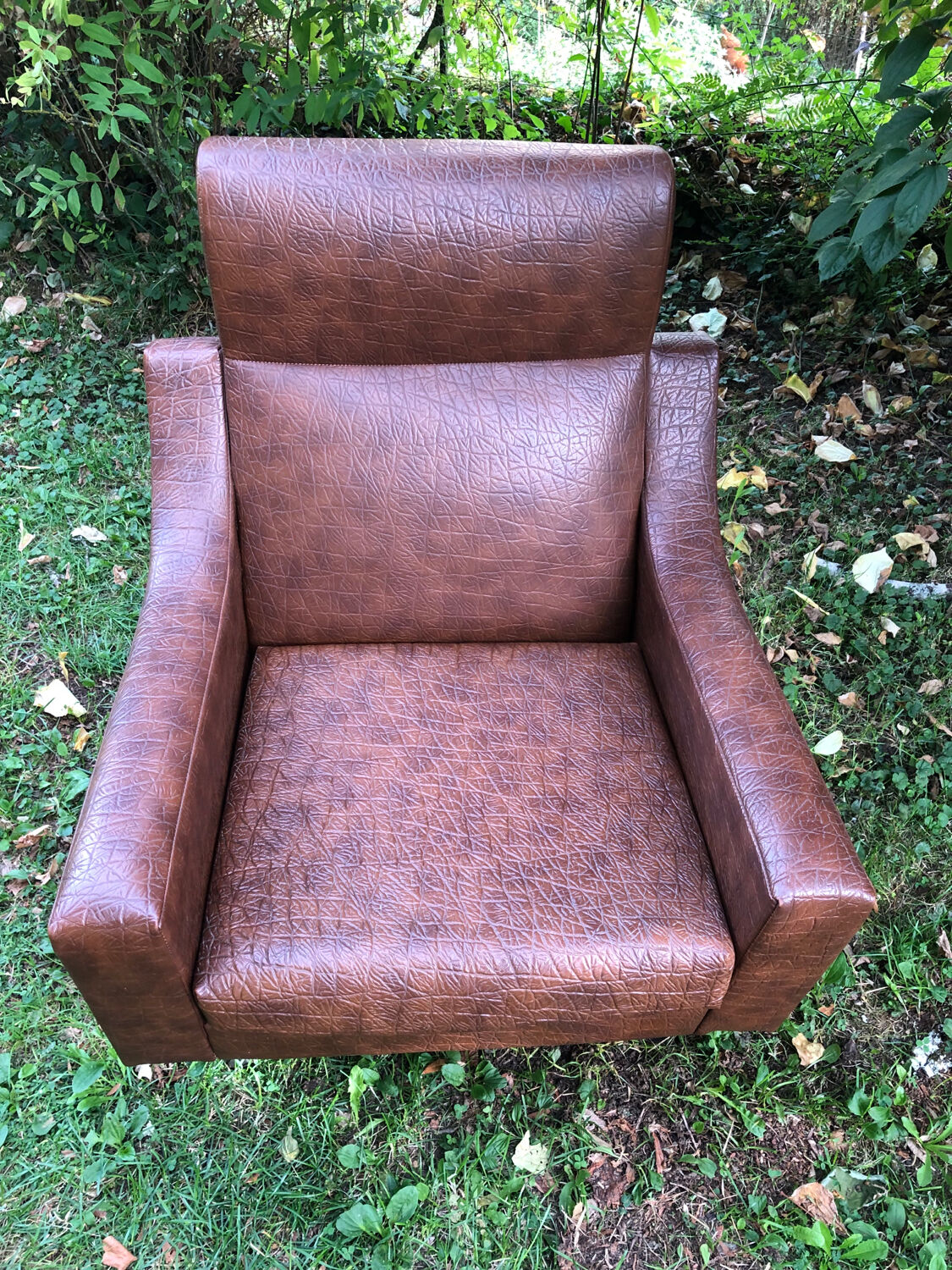 Fauteuil Skaï vintage