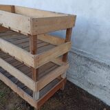 Set of four wooden shelves crate boxes
