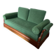 Resting bed in mahogany with epic green velvet fabric from the 19th century.