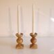 Pair of Scandinavian wooden candle holders 1960