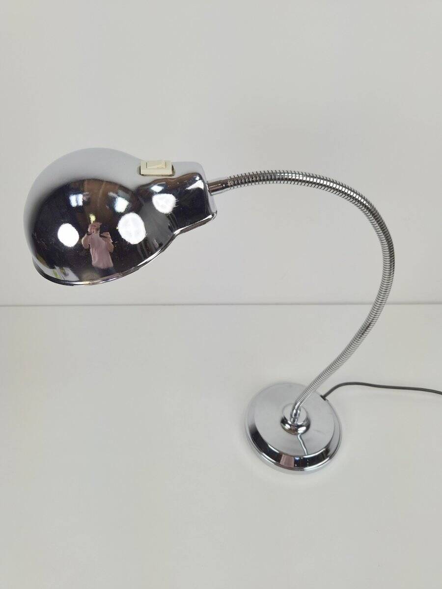 Chrome Table Lamp with Flexible Shade, 1950s