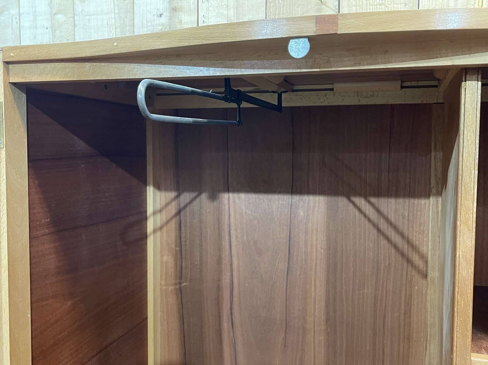 1950s English walnut bedroom wardrobe