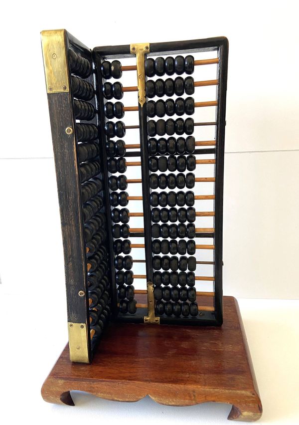 Ancien Boulier Traditionnel Chinois Abacus ''Suanpan'' 1940-1950 Vintage