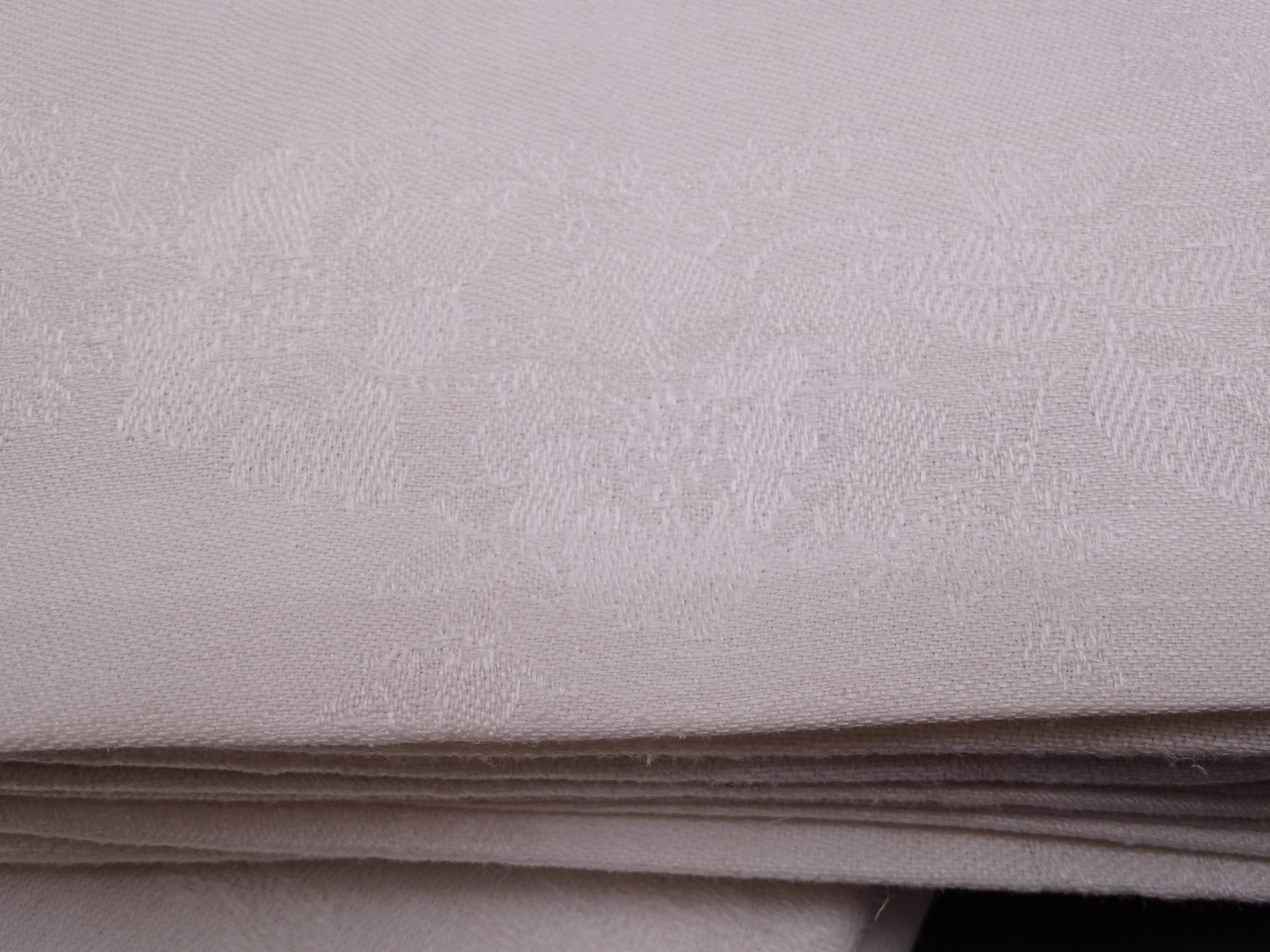 12 monogrammed cotton pad towels AL - Circa 1900