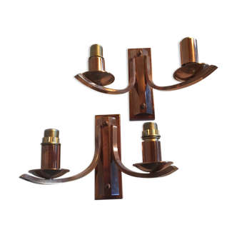 Pair of vintage copper appliques