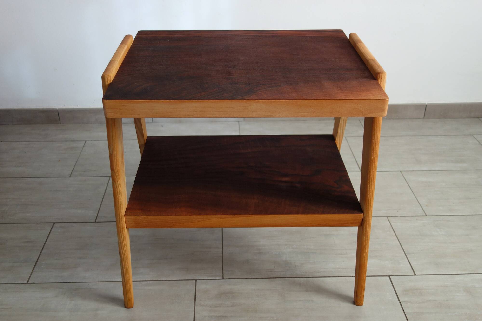 2-tier wooden coffee table from the 50s and 60s