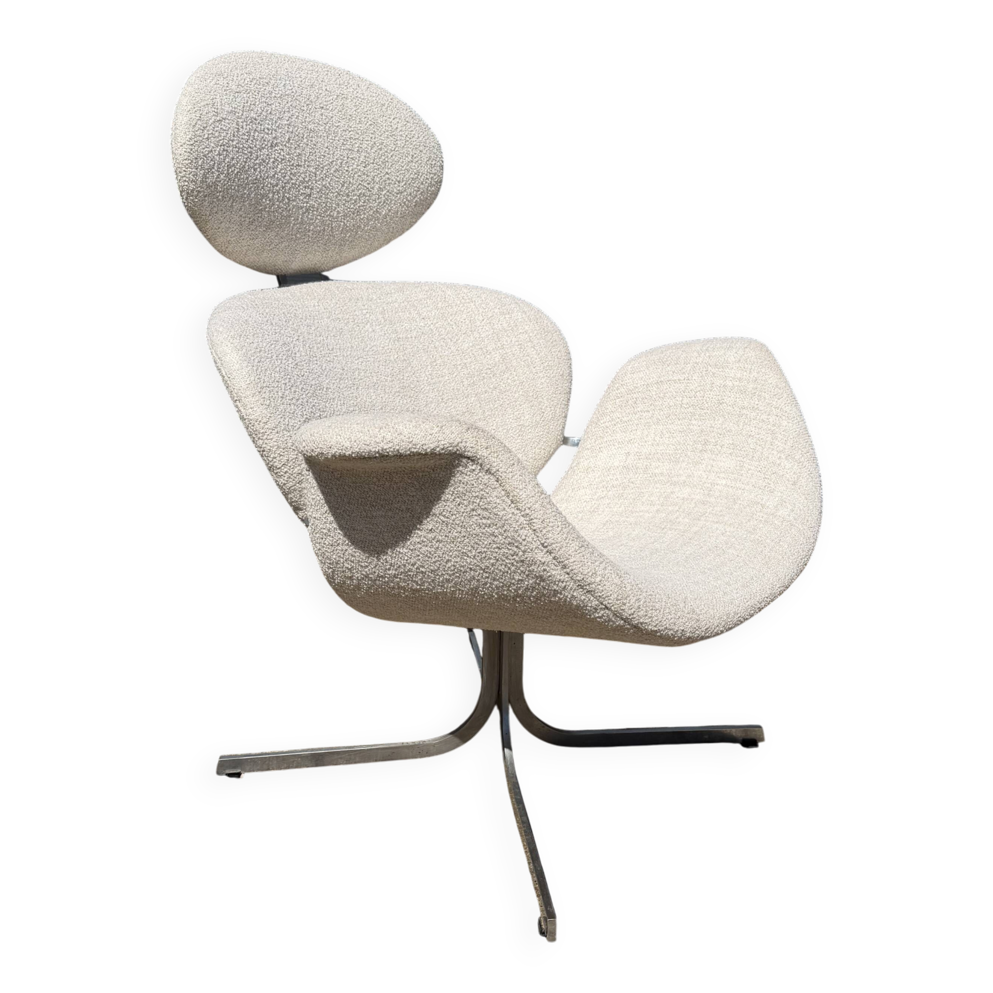 Artifort Big Tulip 1ste éditie Pierre Paulin, Beige/écru Bouclé