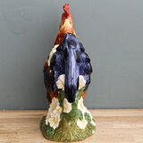 Carafe, pichet coq en barbotine