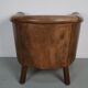 Vintage Dutch cognac coloured leather club chair