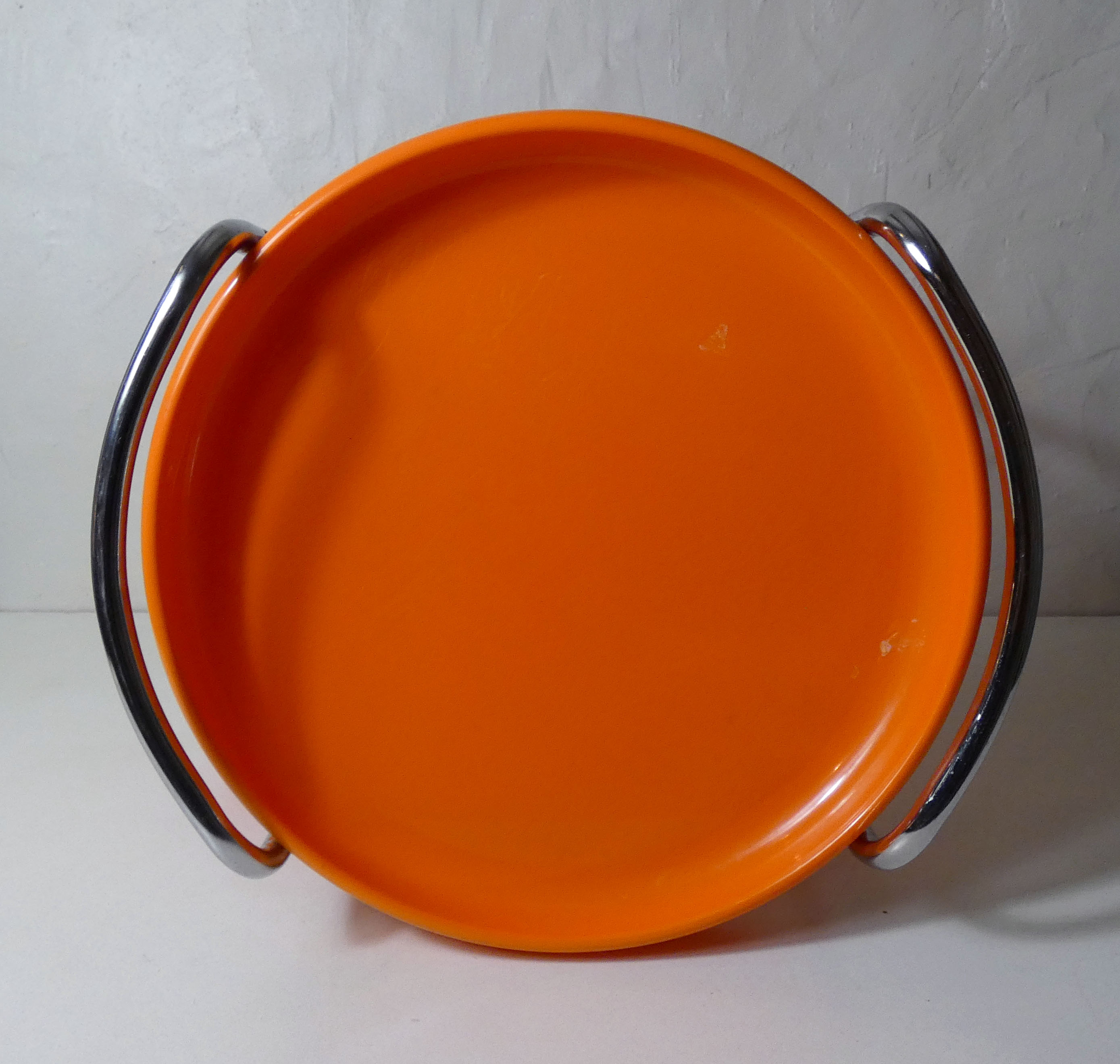 Serving table with vintage wheels