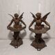Pair of art nouveau candle holders in regulates