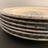 6 dessert plates and old earthenware dish, KG Lunéville