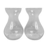 Paire de vases à bulbe jacinthe en verre vintage