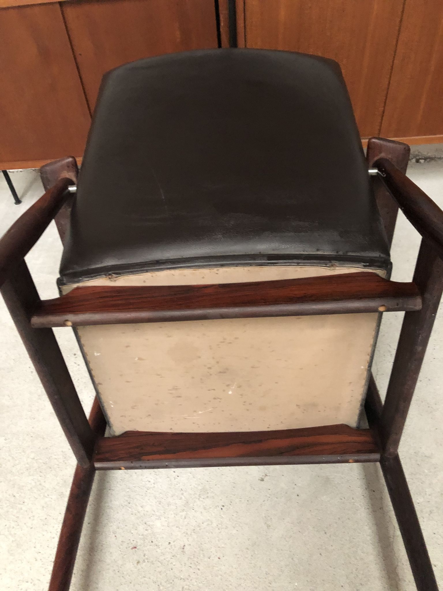 Danish leather and rosewood armchairs for Sibast 70s