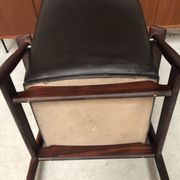 Danish leather and rosewood armchairs for Sibast 70s